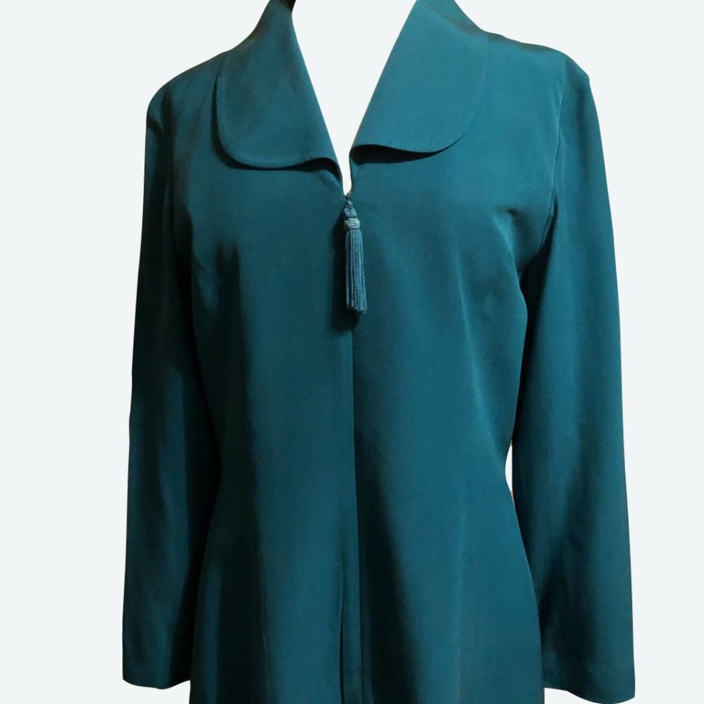Vintage YL by Yair Green silk blouse
